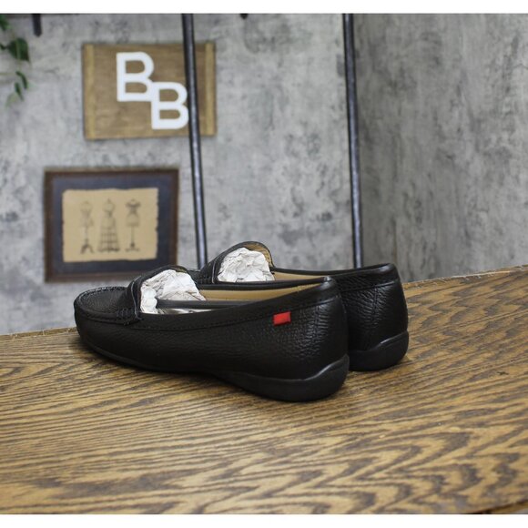 NWT Marc Joseph New York Womens Lexington Loafers Slip On Black Grainy 8.5M - Picture 3 of 8